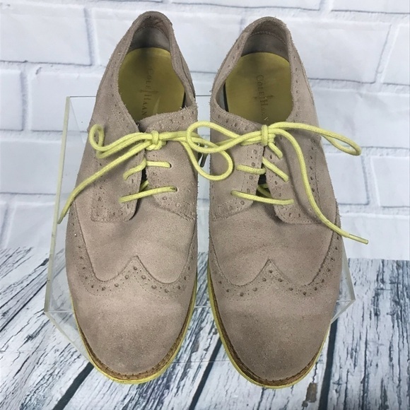Cole Haan Lunagrand Suede Tan Yellow Oxfords - Picture 4 of 8